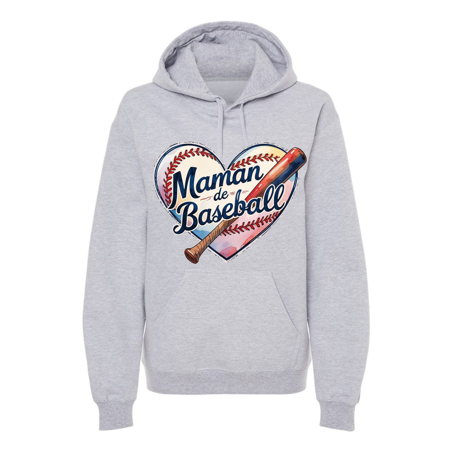 Maman de baseball en coeur - Hoodie - plusieurs options