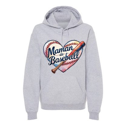 Maman de baseball en coeur - Hoodie - plusieurs options