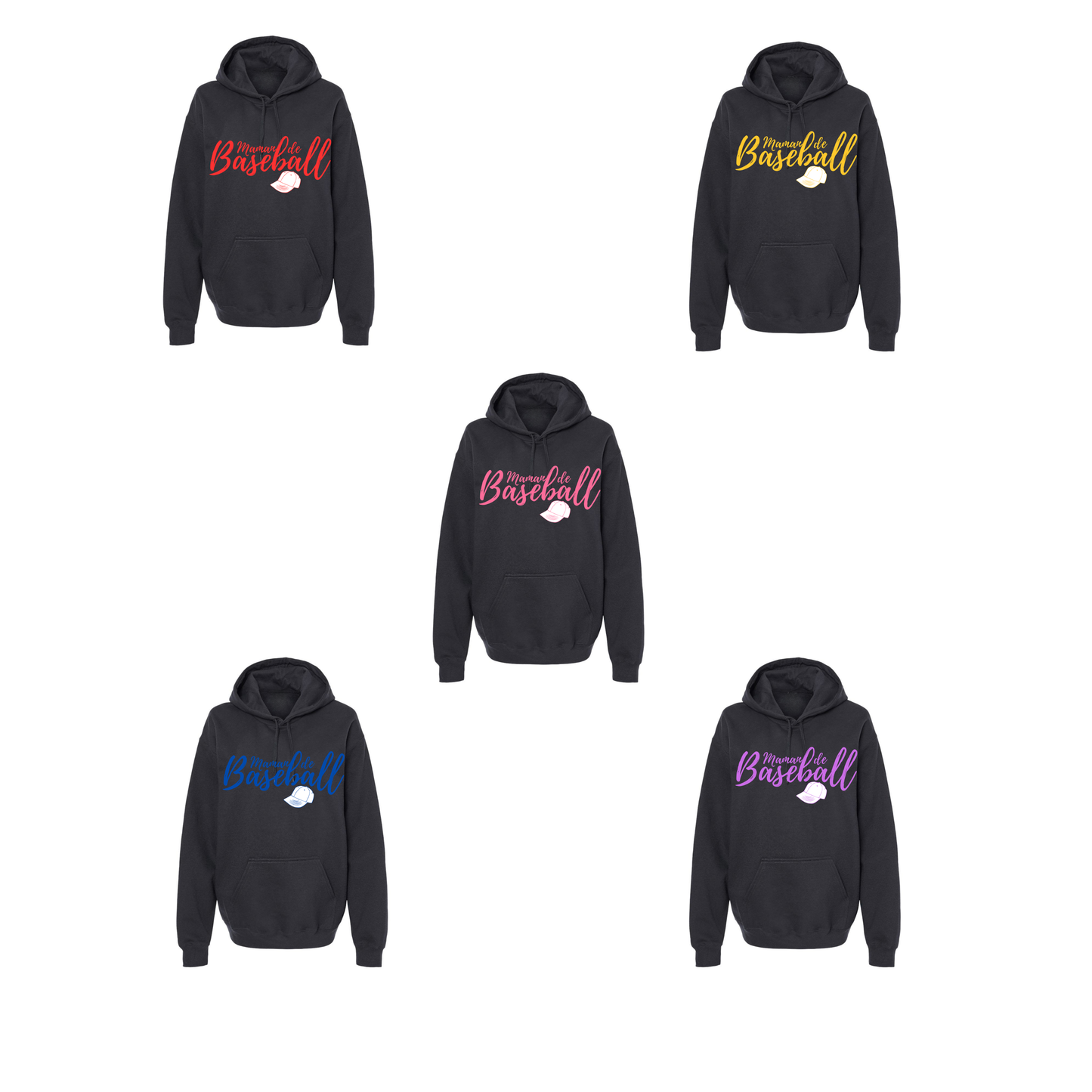 Maman de baseball avec casquette - Hoodie - plusieurs options