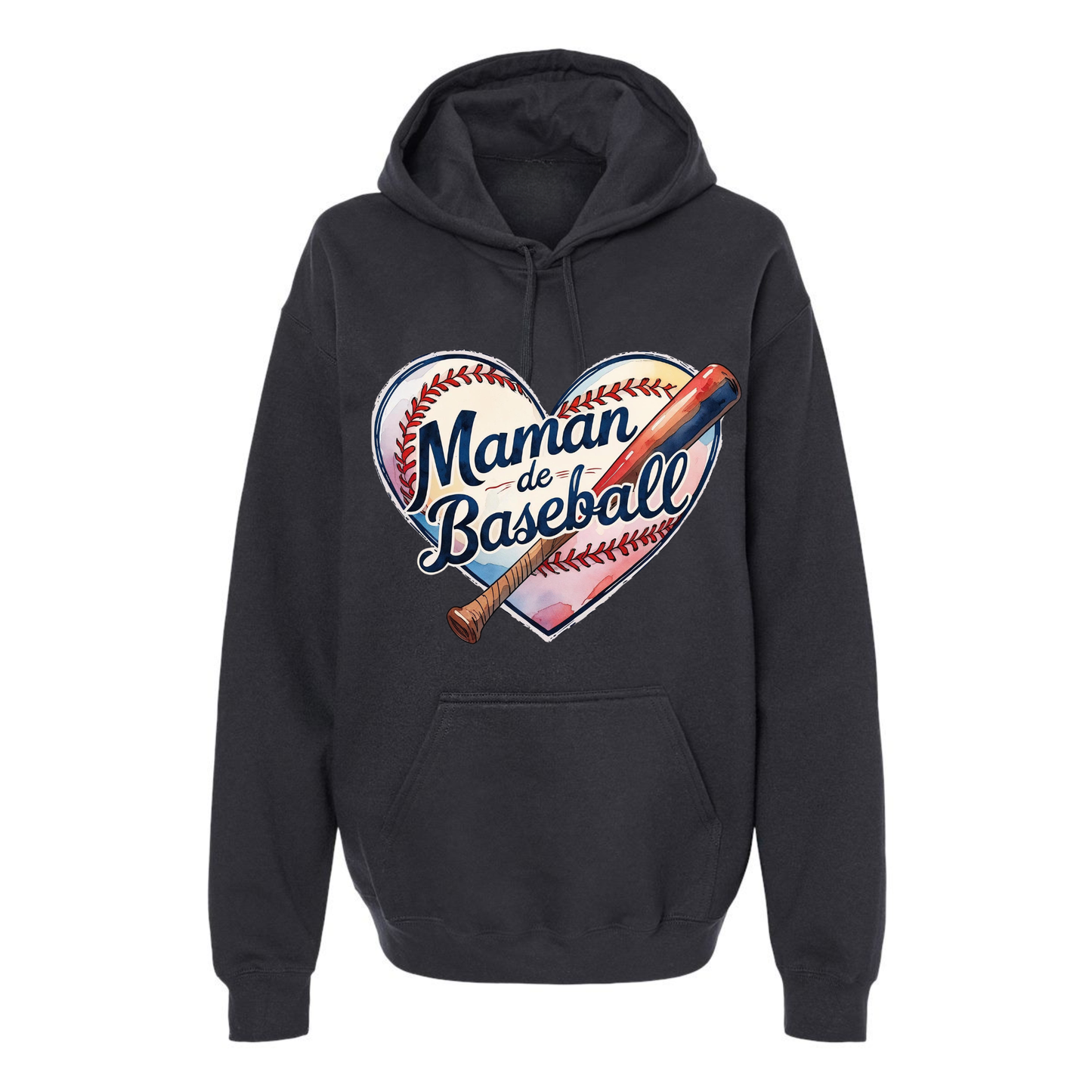 Maman de baseball en coeur - Hoodie - plusieurs options
