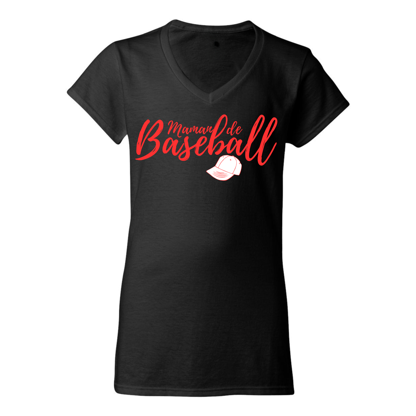 Maman de baseball avec casquette - T-shirt - plusieurs options