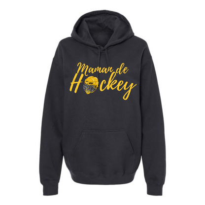 Maman de hockey avec casque - Hoodie - plusieurs options