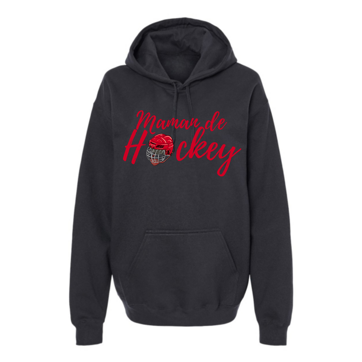 Maman de hockey avec casque - Hoodie - plusieurs options